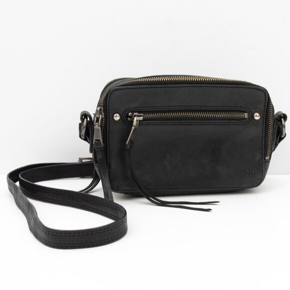 Frye Handbags - Frye Zip Camera Bag Leather Crossbody Purse Black